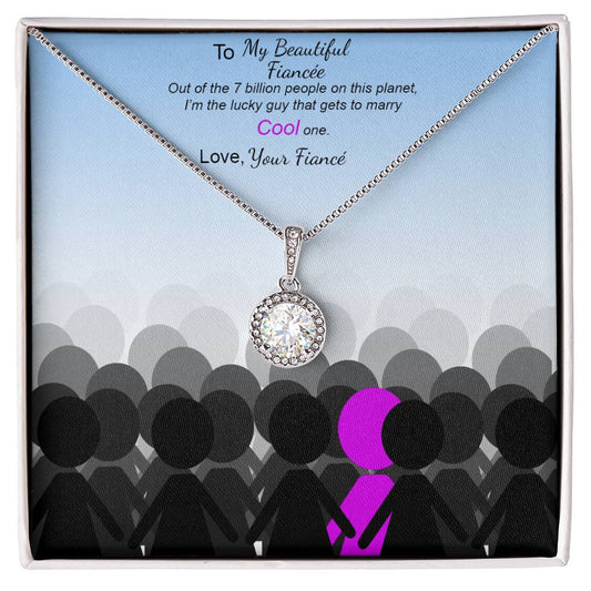 round CZ Necklace on message card