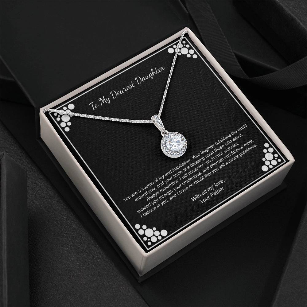 round CZ necklace with message card