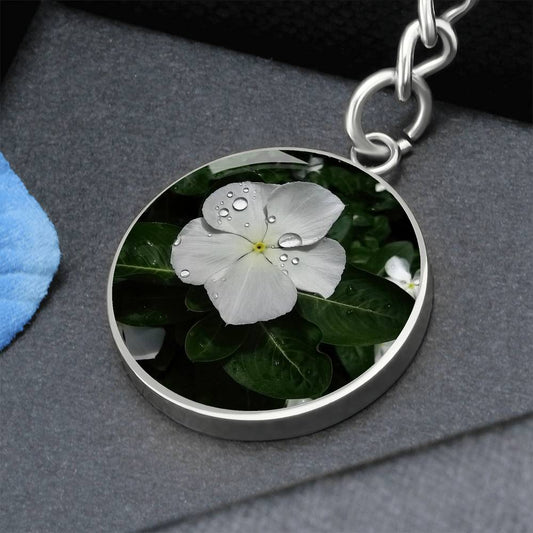 White Flower Luxury Keychain