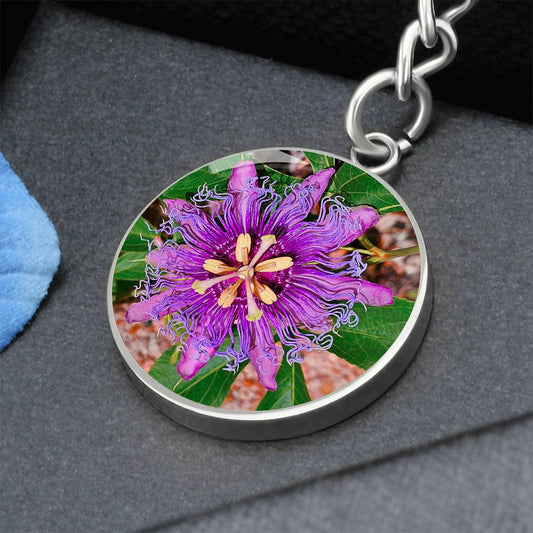 Passion Flower Luxury Keychain