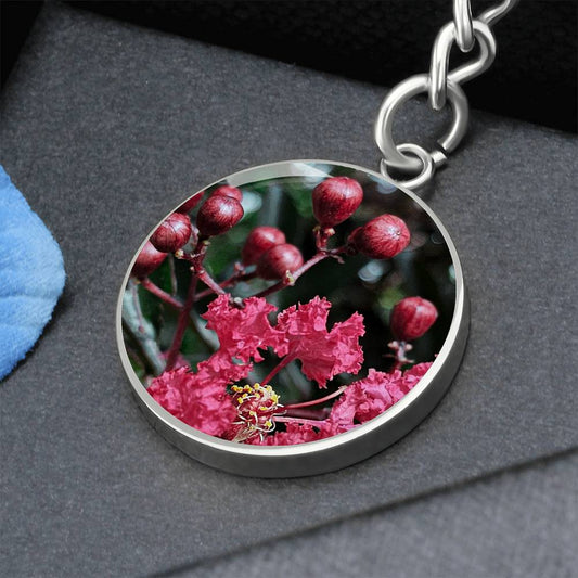 Crape Myrtle Flower Luxury Keychain