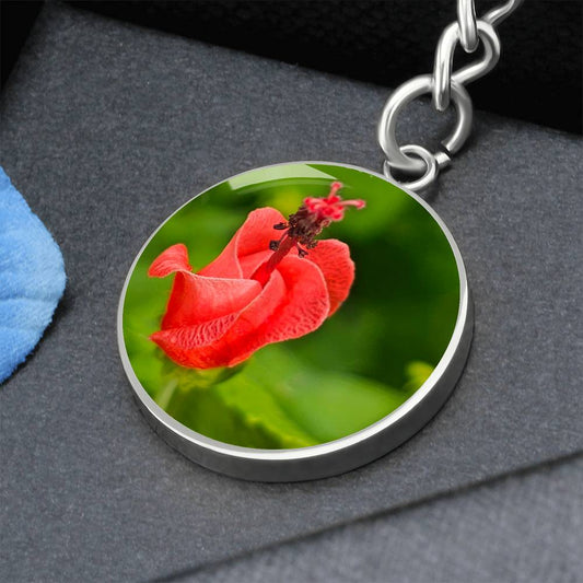 Red Turk's Cap Flower Luxury Keychain