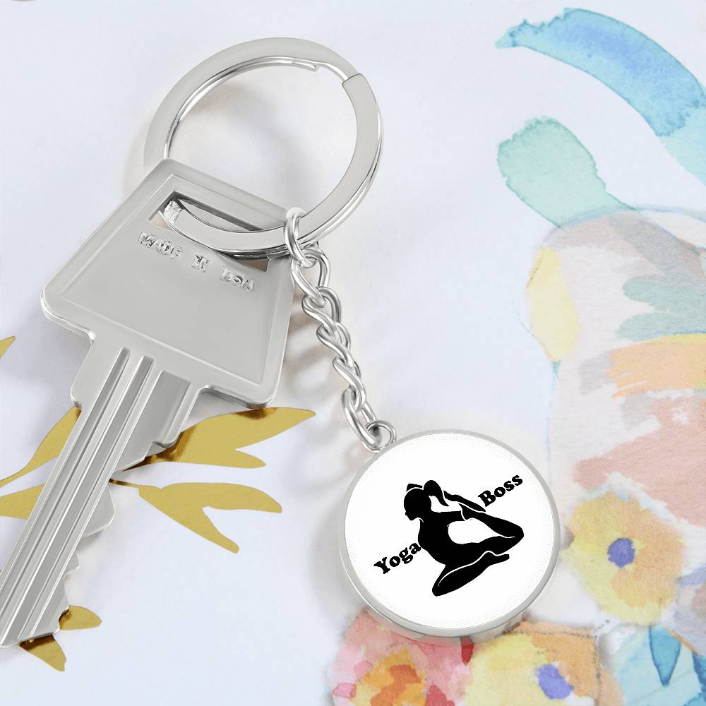 Yoga Boss Engravable Keychain