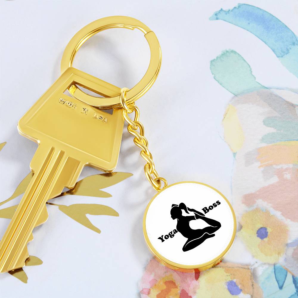 Yoga Boss Engravable Keychain