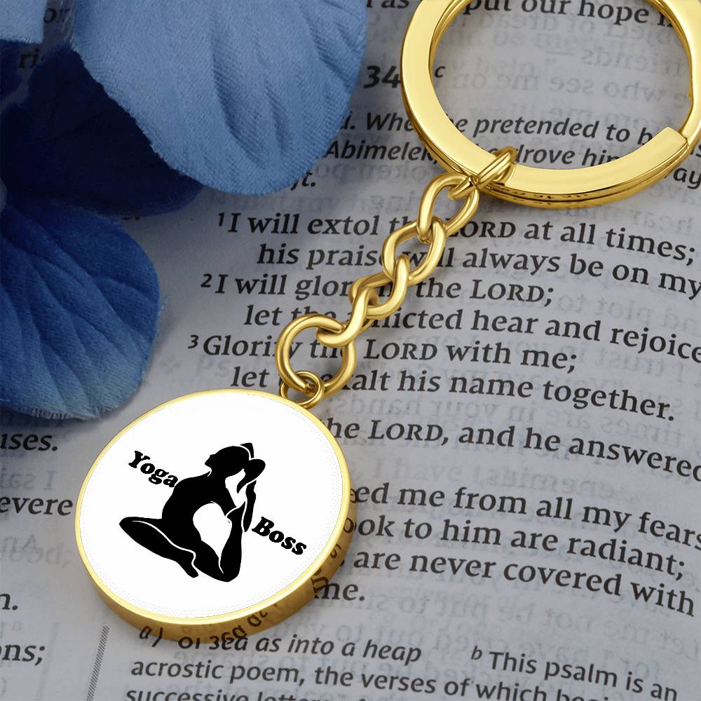 Yoga Boss Engravable Keychain