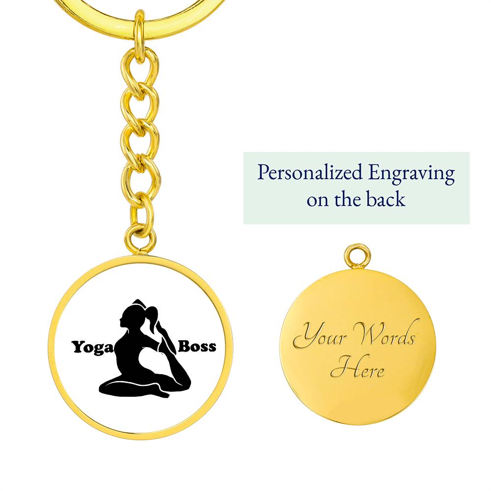 Yoga Boss Engravable Keychain